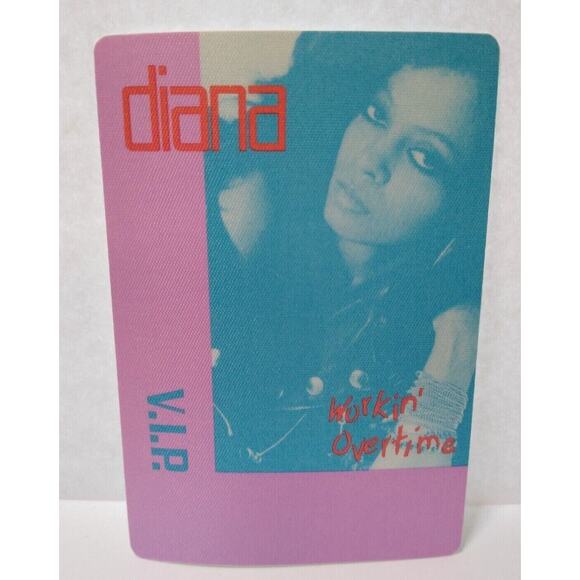 Diana Ross Workin' Overtime 1989 VIP Backstage Pass Original Soul Pop R&B Music - Picture 1 of 3